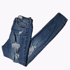 Hollister Curvy High Rise Super Skinny Jeans Womens Size 5 Ripped Denim Pants